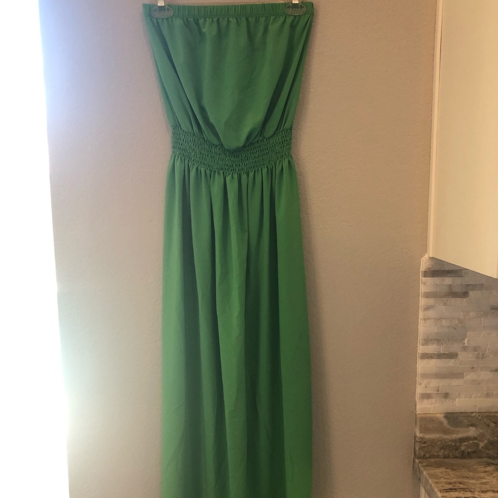 Vivace womens long green maxi dress size small